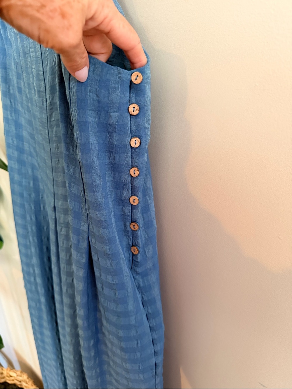 GIGIO BLUE SPAGHETTI STRAP WIDE LEG JUMPER - Size Small - Picture 5 of 14